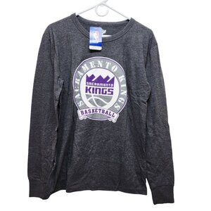 Sacramento Kings Long Sleeve Charcoal Mens T-Shirt By Blue 84 Size S